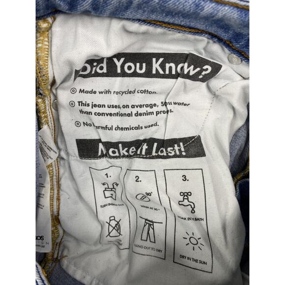 ASOS Design Mens Jeans Size 32X38 Skinny Leg Stretch Denim Distressed Light Wash - Picture 9 of 12